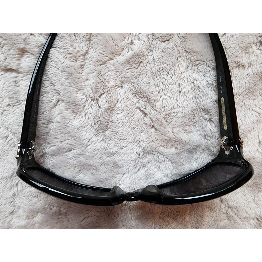 Viktor & Rolf Black Square Luxury Sunglasses Womens 71-0027 Made in Italy